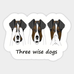 Three wise dogs Three wise monkeys see no evil, hear no evil, speak no evil Japanese Sticker